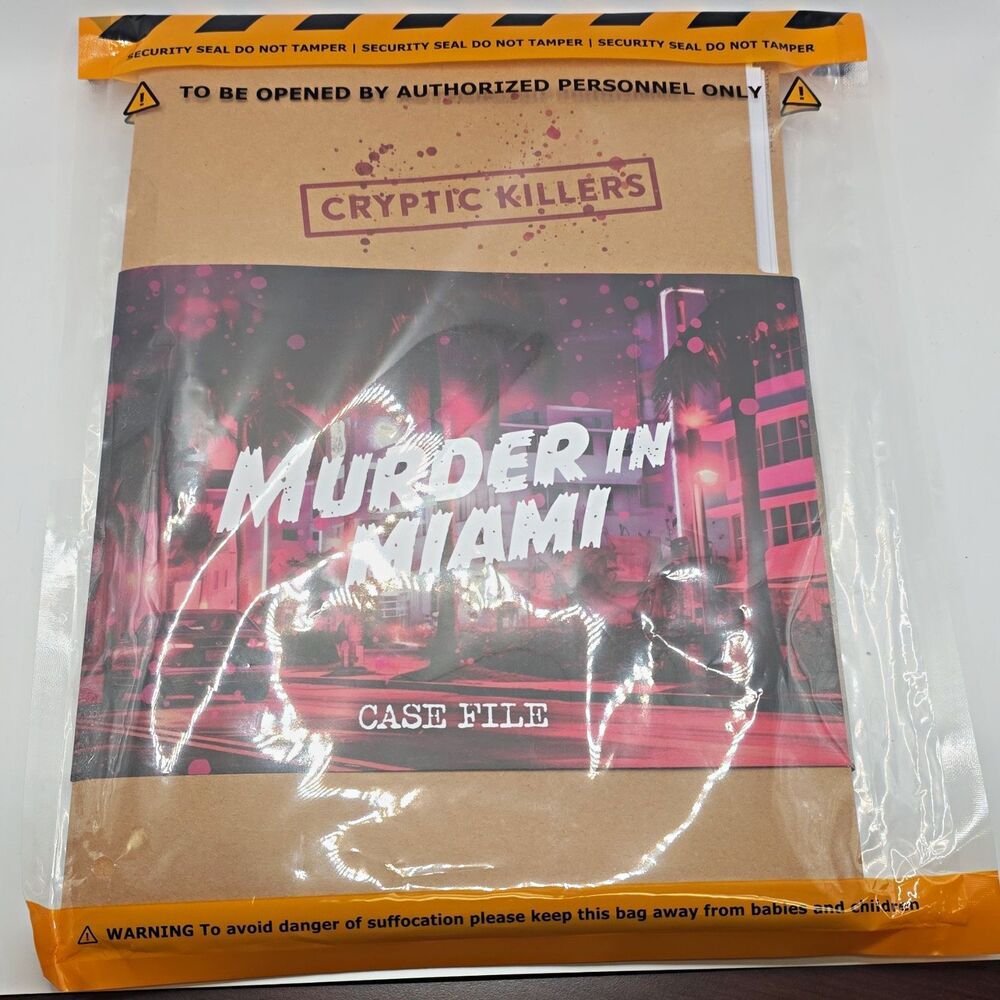 Cryptic Killers Murder in Miami Murder Mystery Crime Co-op Game 1+ Players 17+